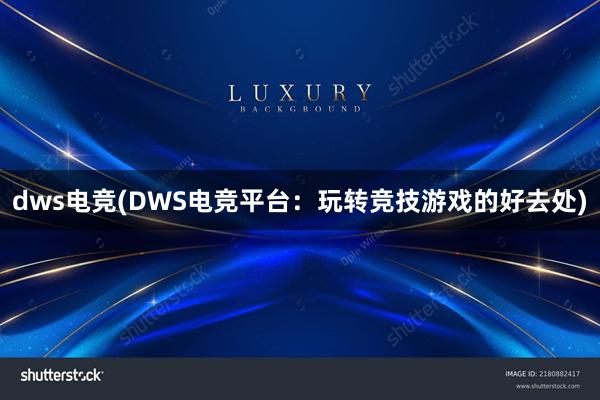 dws电竞(DWS电竞平台：玩转竞技游戏的好去处)