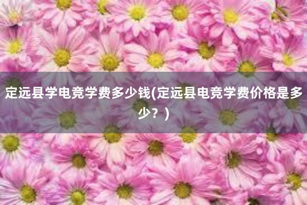 定远县学电竞学费多少钱(定远县电竞学费价格是多少？)