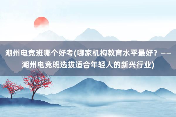 潮州电竞班哪个好考(哪家机构教育水平最好？——潮州电竞班选拔适合年轻人的新兴行业)