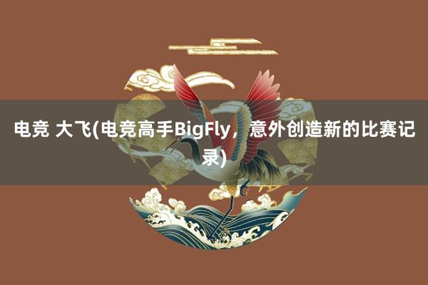 电竞 大飞(电竞高手BigFly，意外创造新的比赛记录)