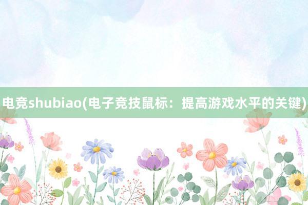 电竞shubiao(电子竞技鼠标：提高游戏水平的关键)