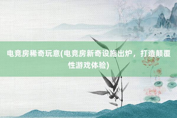 电竞房稀奇玩意(电竞房新奇设施出炉，打造颠覆性游戏体验)