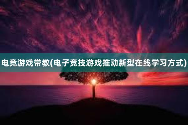 电竞游戏带教(电子竞技游戏推动新型在线学习方式)