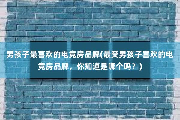 男孩子最喜欢的电竞房品牌(最受男孩子喜欢的电竞房品牌，你知道是哪个吗？)