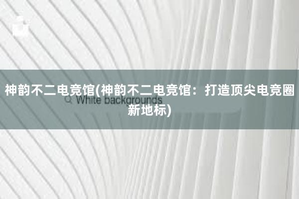 神韵不二电竞馆(神韵不二电竞馆：打造顶尖电竞圈新地标)