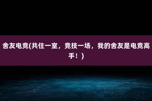 舍友电竞(共住一室，竞技一场，我的舍友是电竞高手！)