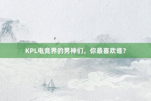 KPL电竞界的男神们，你最喜欢谁？