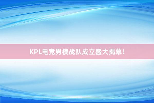 KPL电竞男模战队成立盛大揭幕！