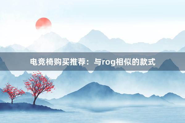 电竞椅购买推荐：与rog相似的款式