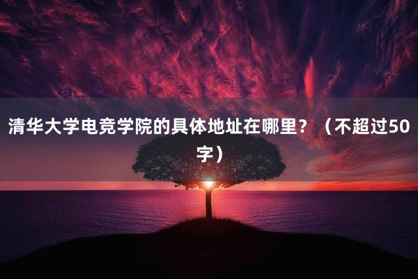 清华大学电竞学院的具体地址在哪里？（不超过50字）