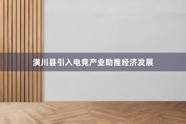 潢川县引入电竞产业助推经济发展