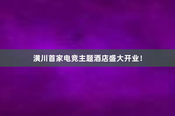 潢川首家电竞主题酒店盛大开业！