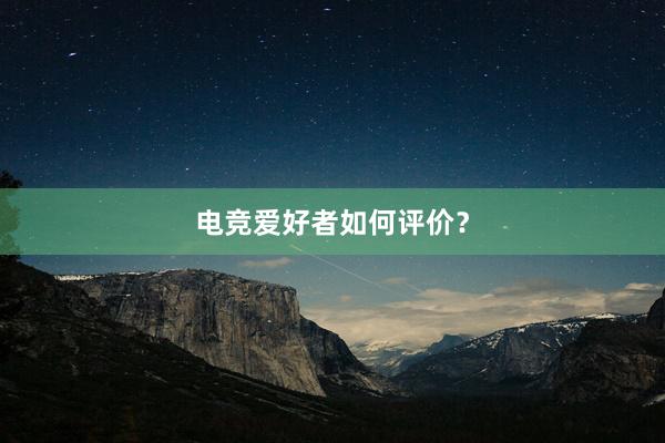 电竞爱好者如何评价？