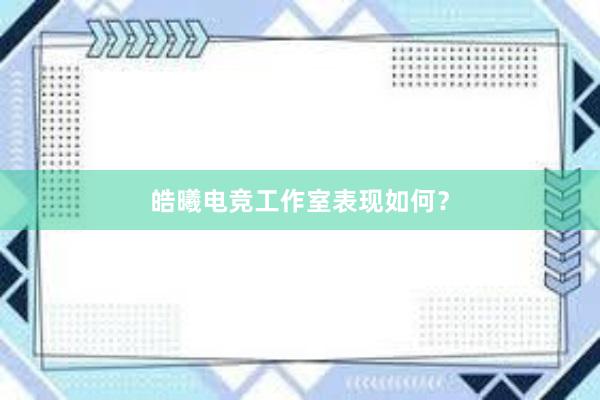 皓曦电竞工作室表现如何？